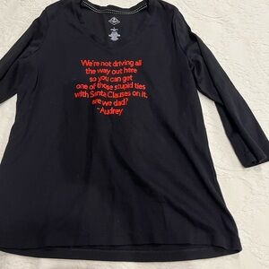 Essentials Black Tee with Red Graphic